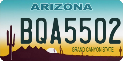 AZ license plate BQA5502