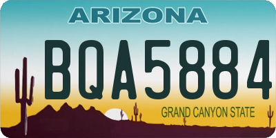 AZ license plate BQA5884