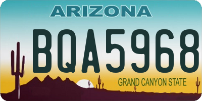 AZ license plate BQA5968