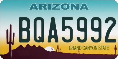 AZ license plate BQA5992