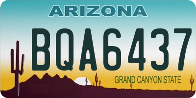 AZ license plate BQA6437