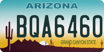 AZ license plate BQA6460