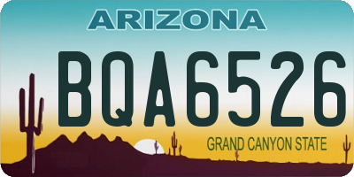 AZ license plate BQA6526