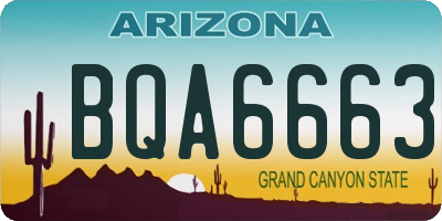 AZ license plate BQA6663