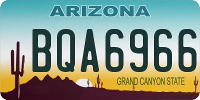 AZ license plate BQA6966