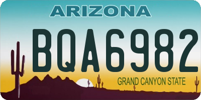 AZ license plate BQA6982