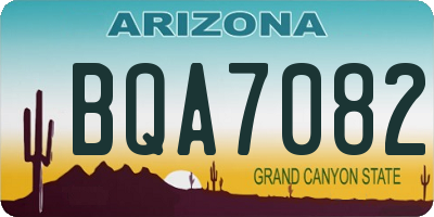 AZ license plate BQA7082