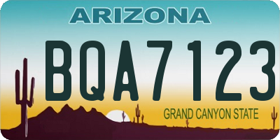 AZ license plate BQA7123