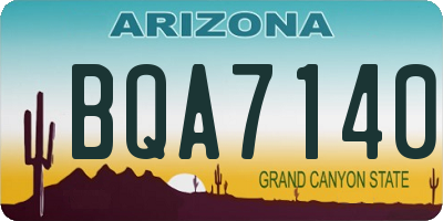 AZ license plate BQA7140