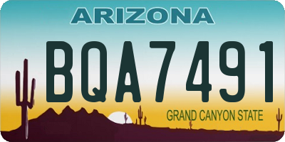 AZ license plate BQA7491