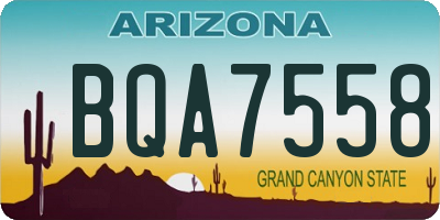 AZ license plate BQA7558