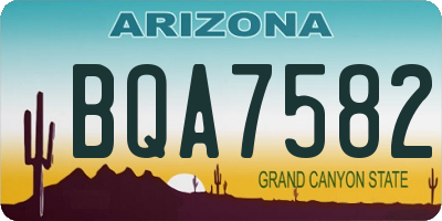 AZ license plate BQA7582