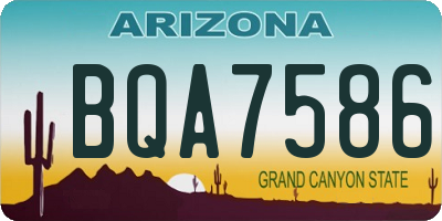 AZ license plate BQA7586