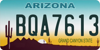 AZ license plate BQA7613