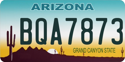 AZ license plate BQA7873