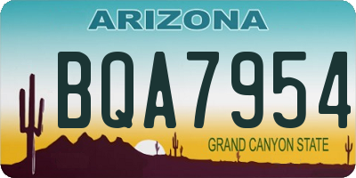 AZ license plate BQA7954