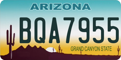 AZ license plate BQA7955