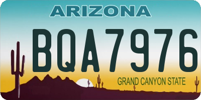 AZ license plate BQA7976