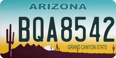 AZ license plate BQA8542