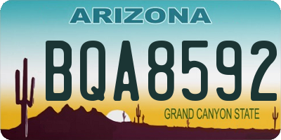 AZ license plate BQA8592