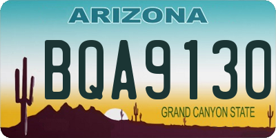 AZ license plate BQA9130