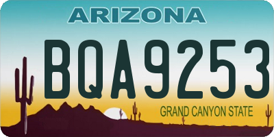 AZ license plate BQA9253