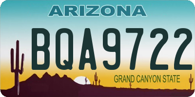 AZ license plate BQA9722