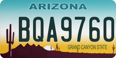 AZ license plate BQA9760