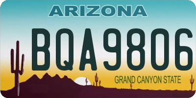 AZ license plate BQA9806