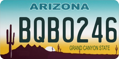 AZ license plate BQB0246
