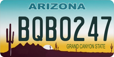 AZ license plate BQB0247