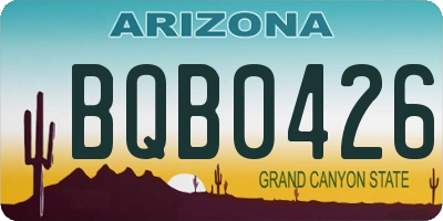 AZ license plate BQB0426