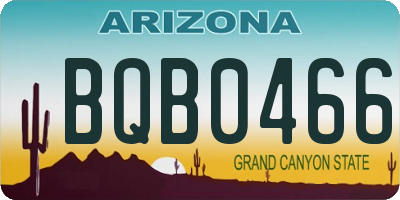 AZ license plate BQB0466