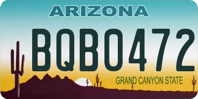 AZ license plate BQB0472