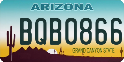 AZ license plate BQB0866