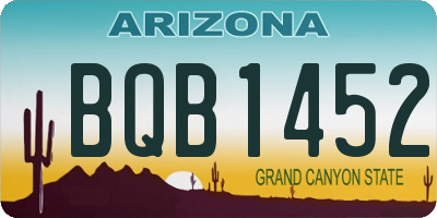 AZ license plate BQB1452