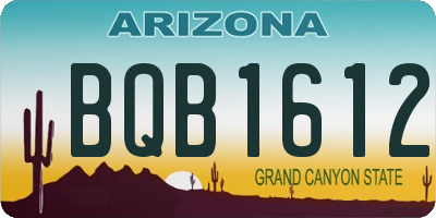 AZ license plate BQB1612