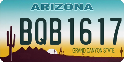AZ license plate BQB1617