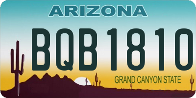 AZ license plate BQB1810