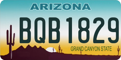 AZ license plate BQB1829