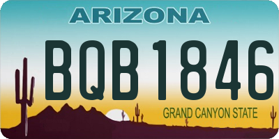 AZ license plate BQB1846