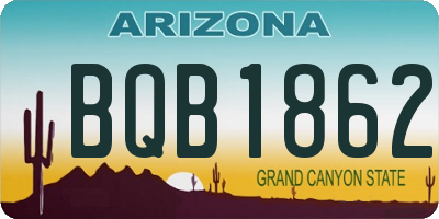 AZ license plate BQB1862
