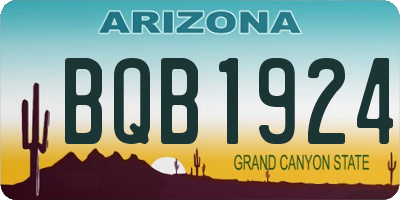 AZ license plate BQB1924