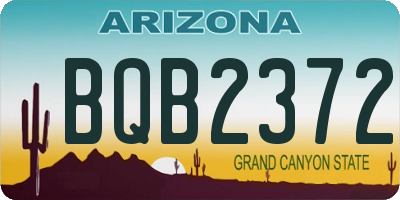 AZ license plate BQB2372