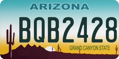 AZ license plate BQB2428