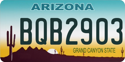 AZ license plate BQB2903