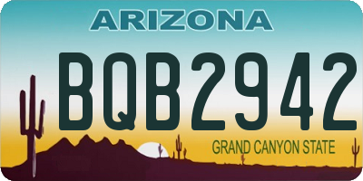 AZ license plate BQB2942