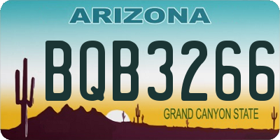 AZ license plate BQB3266