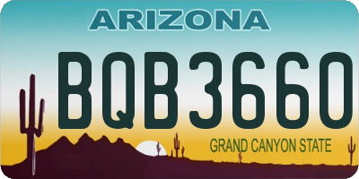 AZ license plate BQB3660