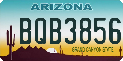 AZ license plate BQB3856